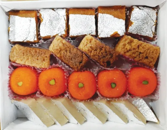 Kaju Katli, Orange Laddu, Milk Cake, Dilkhusal